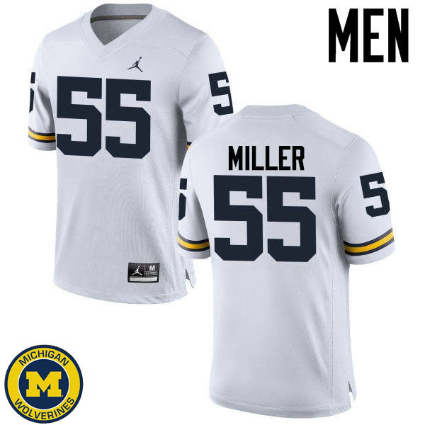 Men Michigan Wolverines #55 Garrett Miller White High School Jersey